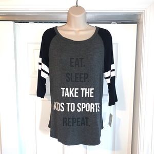 NWT Sports Mom quote baseball tee shirt L